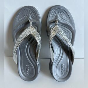 Crocs  Thong Sandals Silver Women's Size W6